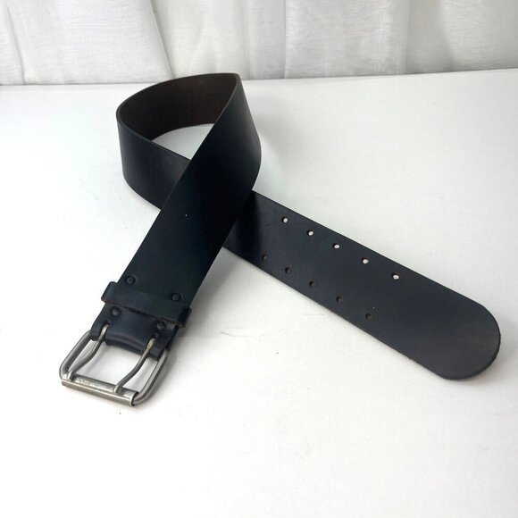 Jamie Leather Belt Size 30 Two Prong Buckle Unisex Black Color USA Made Boho - Picture 2 of 11